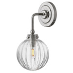 Helene Wall Sconce - Polished Nickel / Ribbed
