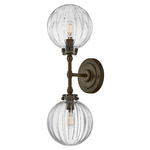 Helene Double Wall Sconce - Heritage Bronze / Ribbed