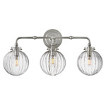 Helene Bathroom Vanity Light - Polished Nickel / Ribbed