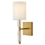 Anika Medium Wall Sconce - Lacquered Brass / Etched Opal