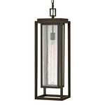 Republic 120V Tall Outdoor Pendant - Oil Rubbed Bronze / Clear Seedy
