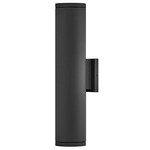 Silo Outdoor Up / Down Wall Sconce - Black / Etched Glass