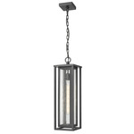 Ashland Outdoor Pendant - Matte Black / Seedy Glass