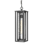 Ashland Outdoor Pendant - Matte Black / Water Glass