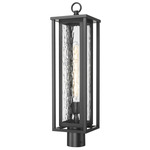 Ashland Outdoor Post Light - Matte Black / Water Glass