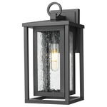 Ashland Outdoor Wall Light - Matte Black / Seedy Glass