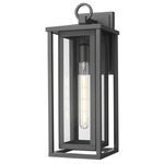 Ashland Outdoor Wall Light - Matte Black / Clear Seedy