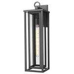 Ashland Outdoor Wall Light - Matte Black / Clear Seedy