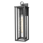 Ashland Outdoor Wall Light - Matte Black / Water Glass