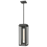 Mansfield Outdoor Pendant - Matte Black / Clear Glass