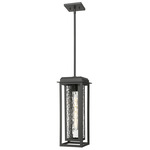 Mansfield Outdoor Pendant - Matte Black / Water Glass