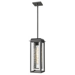 Mansfield Outdoor Pendant - Matte Black / Silver / Water Glass