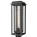Mansfield Outdoor Post Light - Matte Black / Seedy Glass