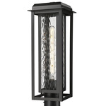 Mansfield Outdoor Post Light - Matte Black / Water Glass