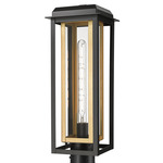 Mansfield Outdoor Post Light - Matte Black / Brass / Clear Glass