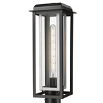 Mansfield Outdoor Post Light - Matte Black / Silver / Clear Glass