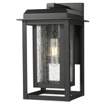 Mansfield Outdoor Wall Light - Matte Black / Seedy Glass