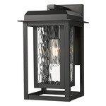 Mansfield Outdoor Wall Light - Matte Black / Water Glass
