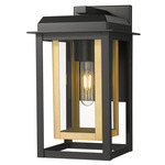 Mansfield Outdoor Wall Light - Matte Black / Brass / Clear Glass