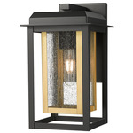 Mansfield Outdoor Wall Light - Matte Black / Brass / Seedy Glass