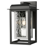 Mansfield Outdoor Wall Light - Matte Silver / Water Glass