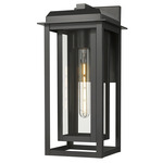 Mansfield Outdoor Wall Light - Matte Black / Clear Glass