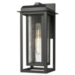 Mansfield Outdoor Wall Light - Matte Black / Seedy Glass