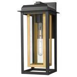 Mansfield Outdoor Wall Light - Matte Black / Brass / Clear Glass