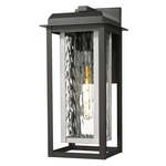 Mansfield Outdoor Wall Light - Matte Silver / Water Glass