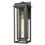 Mansfield Outdoor Wall Light - Matte Black / Seedy Glass
