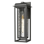 Mansfield Outdoor Wall Light - Matte Black / Water Glass
