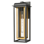 Mansfield Outdoor Wall Light - Matte Black / Brass / Clear Glass