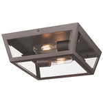 Madison Outdoor Ceiling Flush Light - Bronze / Clear Glass