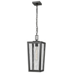 Madison Outdoor Pendant - Matte Black / Water Glass