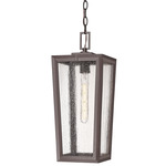 Madison Outdoor Pendant - Bronze / Seedy Glass