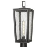 Madison Outdoor Post Light - Matte Black / Seedy Glass