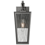 Madison Outdoor Wall Light - Matte Black / Water Glass