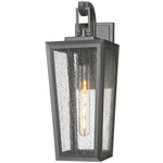 Madison Outdoor Wall Light - Matte Black / Seedy Glass