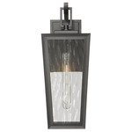 Madison Outdoor Wall Light - Matte Black / Water Glass