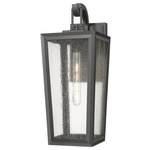 Madison Outdoor Wall Light - Matte Black / Seedy Glass