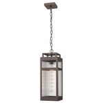 Ridgeway Outdoor Pendant - Bronze / Striped Clear Glass
