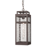Ridgeway Outdoor Pendant - Bronze / Water Glass