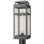 Ridgeway Outdoor Post Light - Matte Black / Seedy Glass
