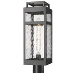 Ridgeway Outdoor Post Light - Matte Black / Water Glass