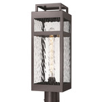 Ridgeway Outdoor Post Light - Bronze / Water Glass