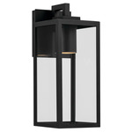 Branner Outdoor Wall Sconce - Textured Black / Clear