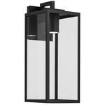Branner Outdoor Wall Sconce - Textured Black / Clear