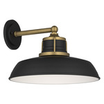 Fielding Outdoor Wall Sconce - Textured Black / Natural Brass