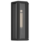 Berens Outdoor Wall Sconce - Textured Black / Clear