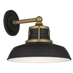 Fielding Outdoor Wall Sconce - Textured Black / Natural Brass